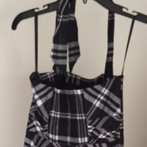 White House Black Market PLAID HALTER DRESS WOMEN’S SZ 4 - Picture 7 of 9